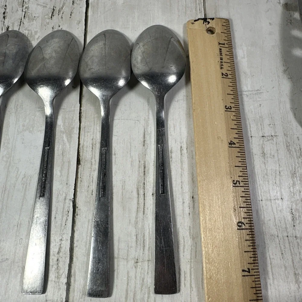 Oxford Hall OXH3 Stainless 4 Oval Soup Spoons Rose Burnished Japan Flatware B67G